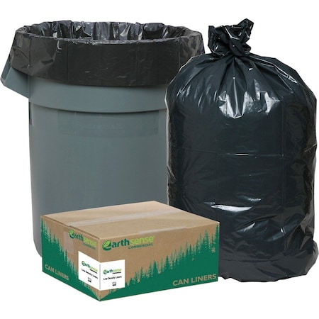 Webster 10 gal Trash Bags, S, 0.85 mil (22 Micron), Black WBIRNW2410